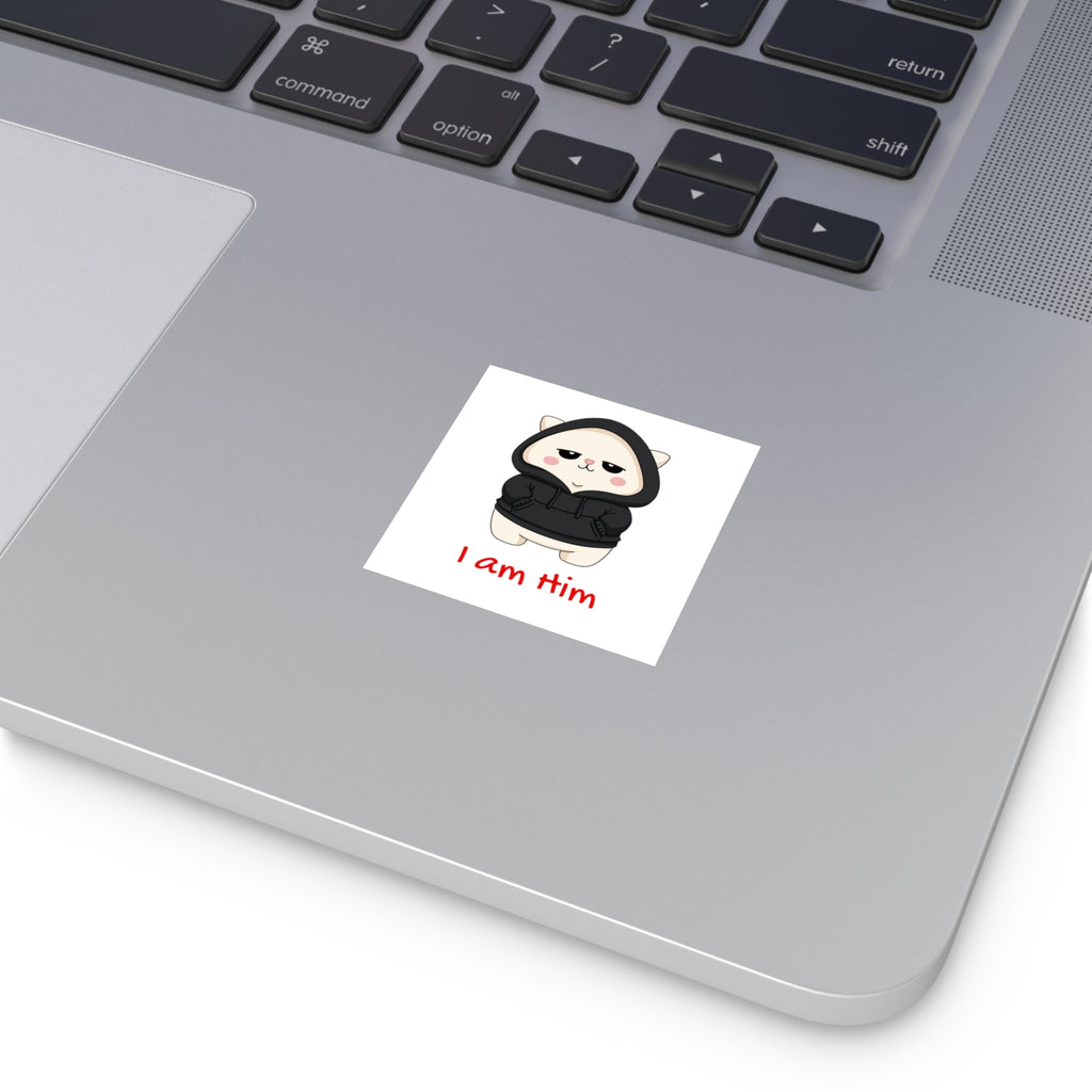 "I am Him" Square Vinyl Sticker
