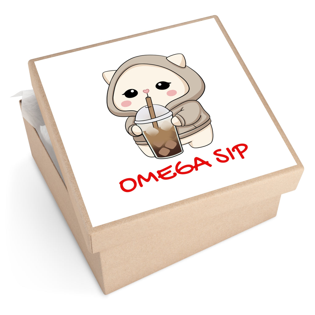 "Omega Sip" Square Vinyl Sticker
