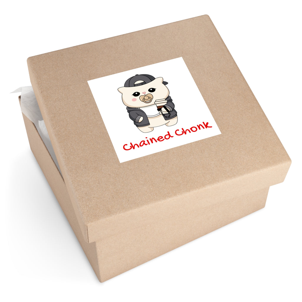 "Chained Chonk" Square Vinyl Sticker