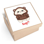 "Sup?" Square Vinyl Stickers