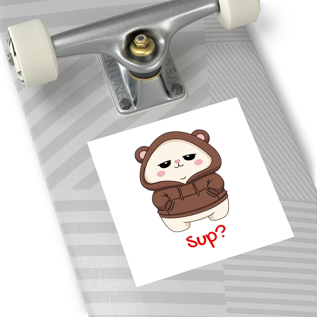 "Sup?" Square Vinyl Stickers