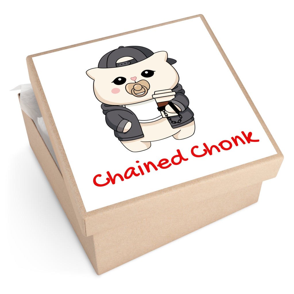 "Chained Chonk" Square Vinyl Sticker