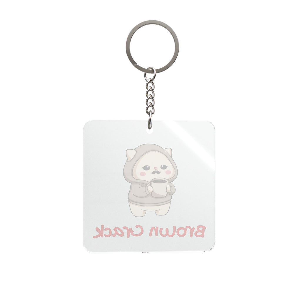"Brown Crack" Square Keychain