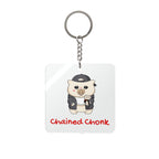 "Chained Chonk" Square Keychain