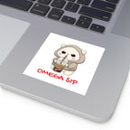 "Omega Sip" Square Vinyl Sticker