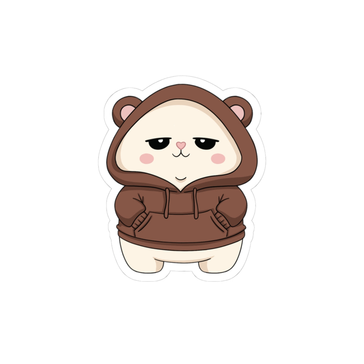 Cute Bear Hoodie Sticker — Kawaii Kiss-Cut Laptop & Scrapbook Decal