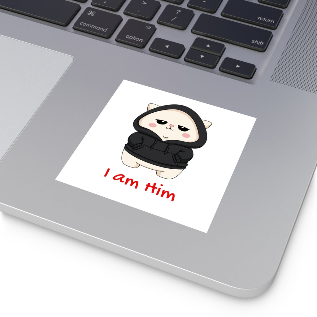 "I am Him" Square Vinyl Sticker