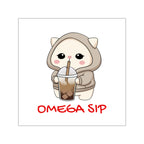 "Omega Sip" Square Vinyl Sticker