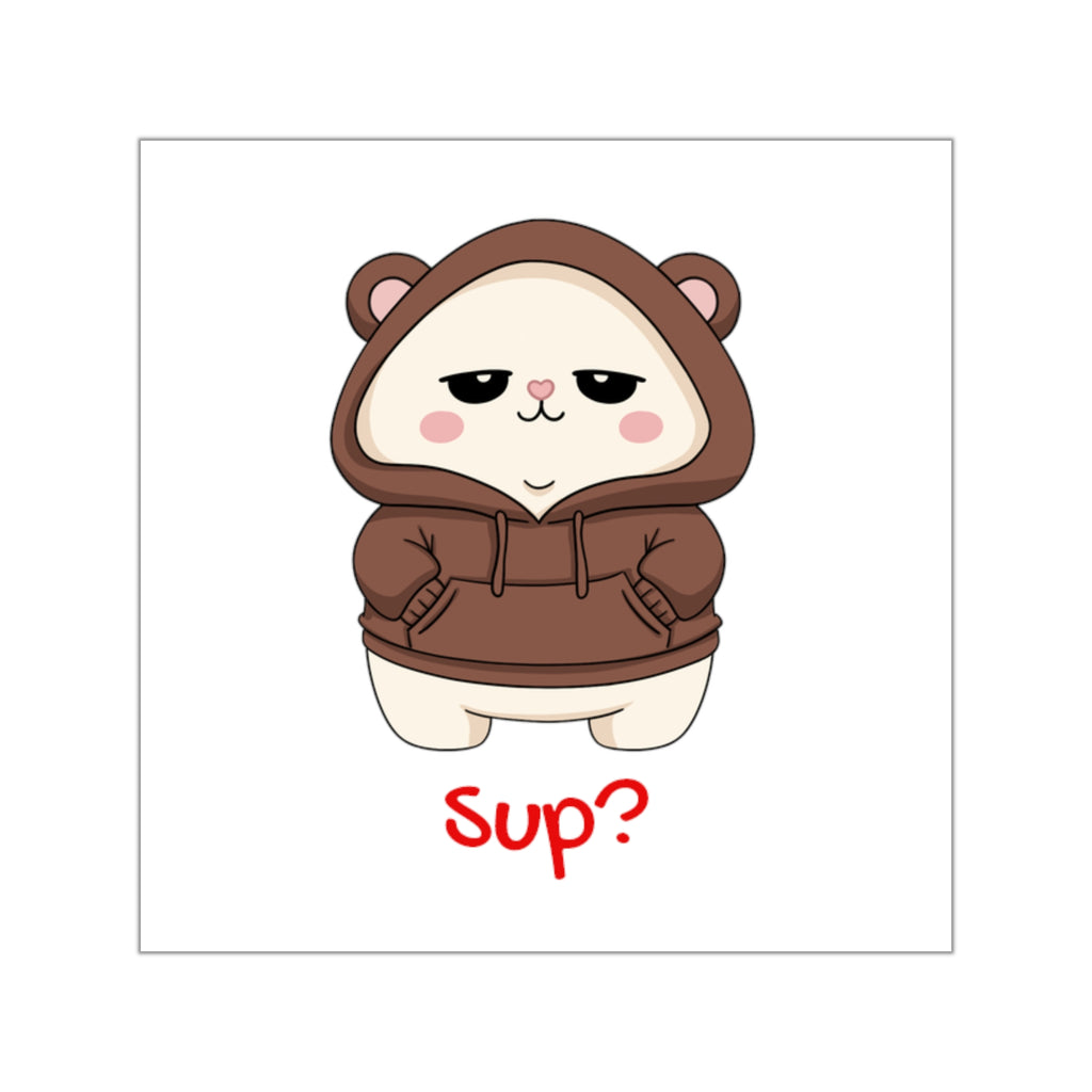 "Sup?" Square Vinyl Stickers
