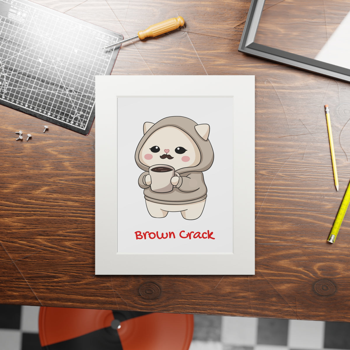 “Brown Crack” Kawaii Wall Art