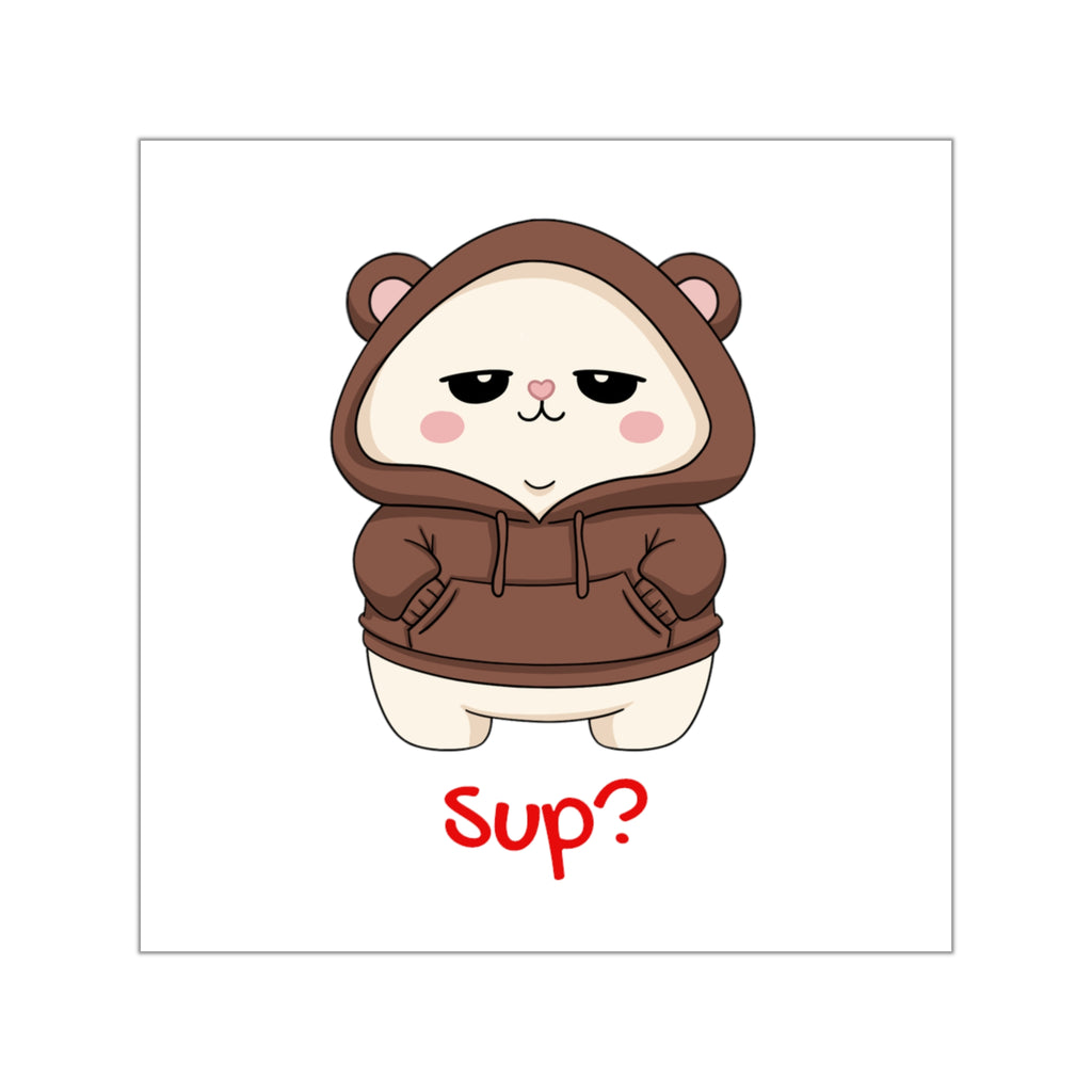 "Sup?" Square Vinyl Stickers