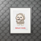 “Brown Crack” Kawaii Wall Art