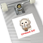 "Omega Sip" Square Vinyl Sticker