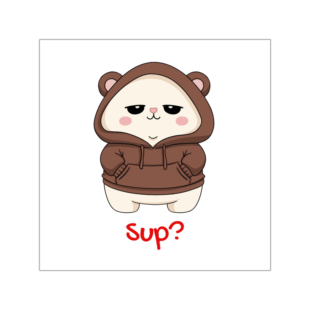 "Sup?" Square Vinyl Stickers