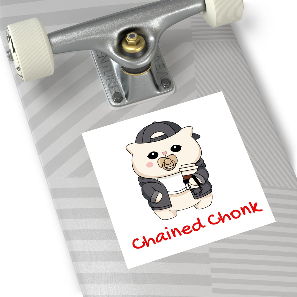 "Chained Chonk" Square Vinyl Sticker