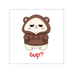 "Sup?" Square Vinyl Stickers