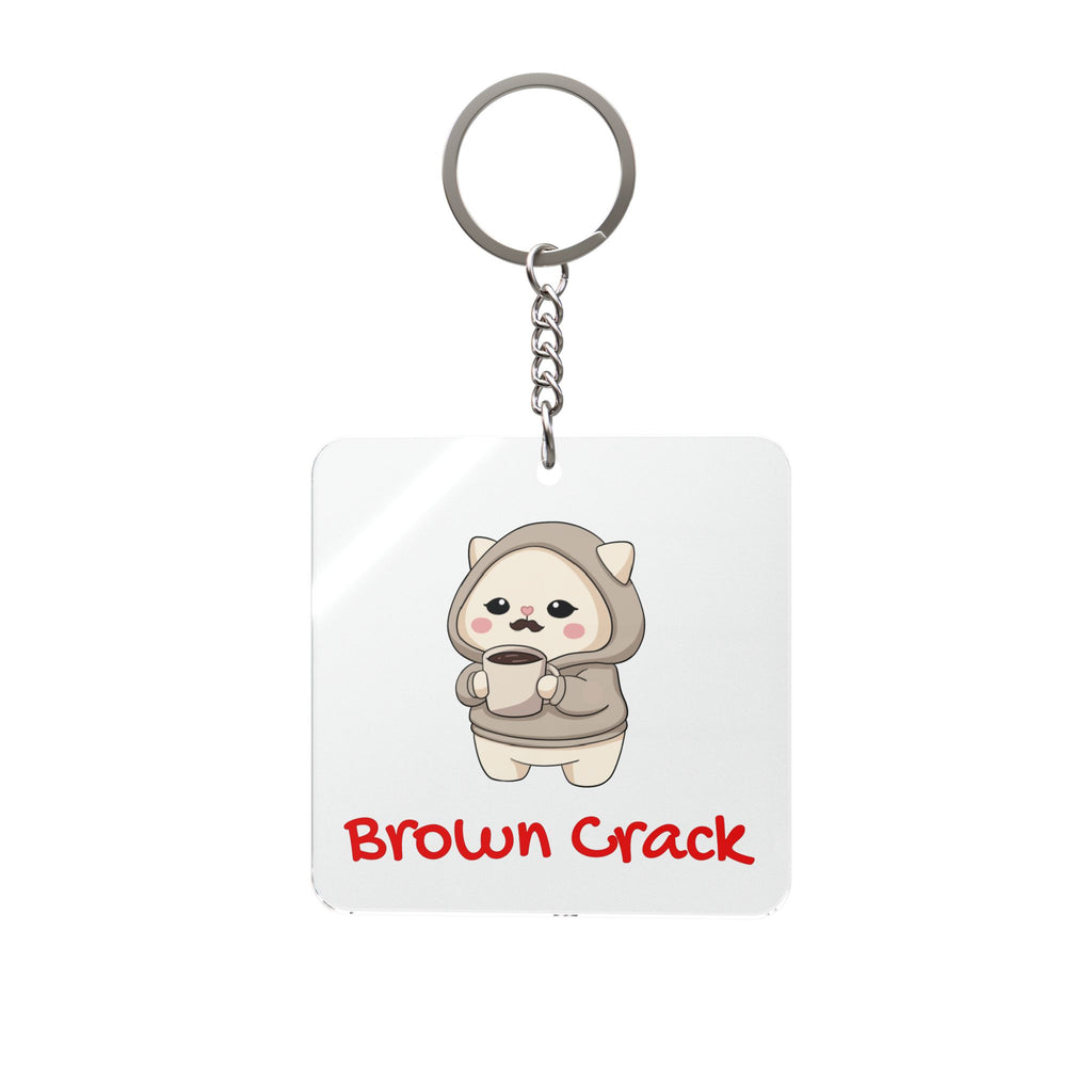 "Brown Crack" Square Keychain