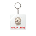 "Brown Crack" Square Keychain