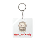 "Brown Crack" Square Keychain