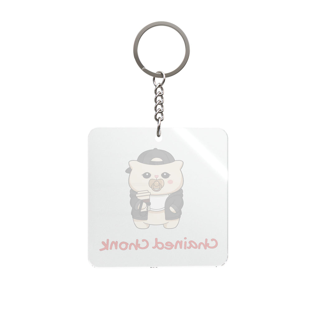 "Chained Chonk" Square Keychain