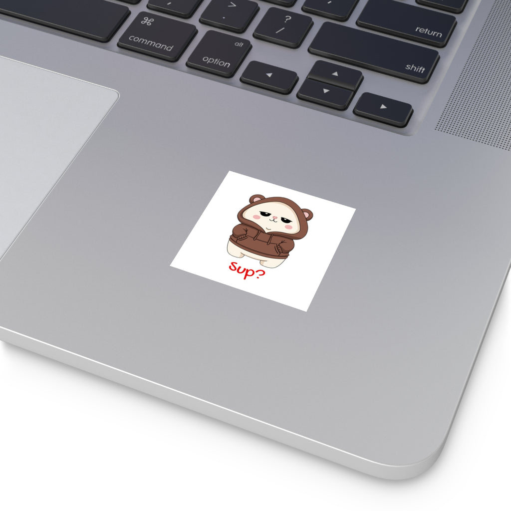 "Sup?" Square Vinyl Stickers